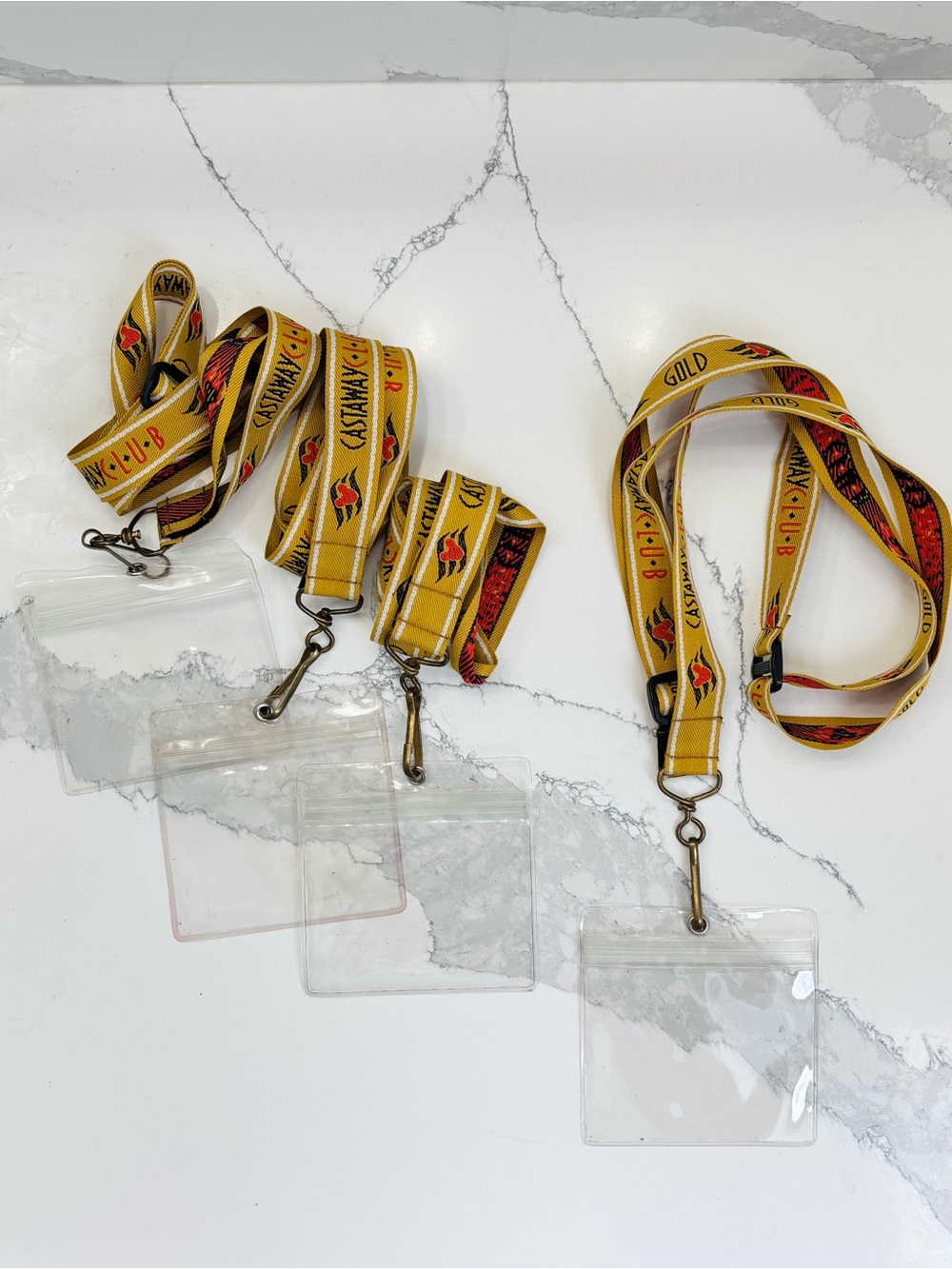 Disney Cruise Line Castaway Club Member Gold Lanyard, Set of 4